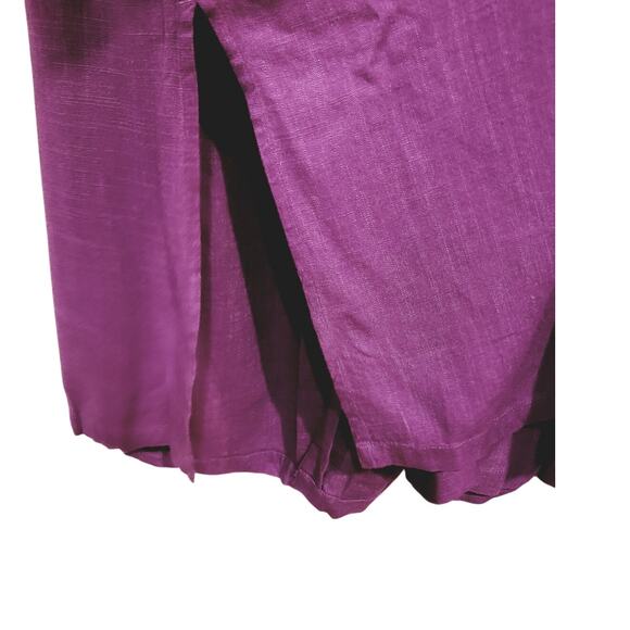 J. Jill Purple Midi Dress LP Large Short Button Front Sleeves NWT - Picture 8 of 14